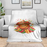 Funny Cinco De Mayo Basketball Throw Blanket Mexican Fiesta Hoops Party