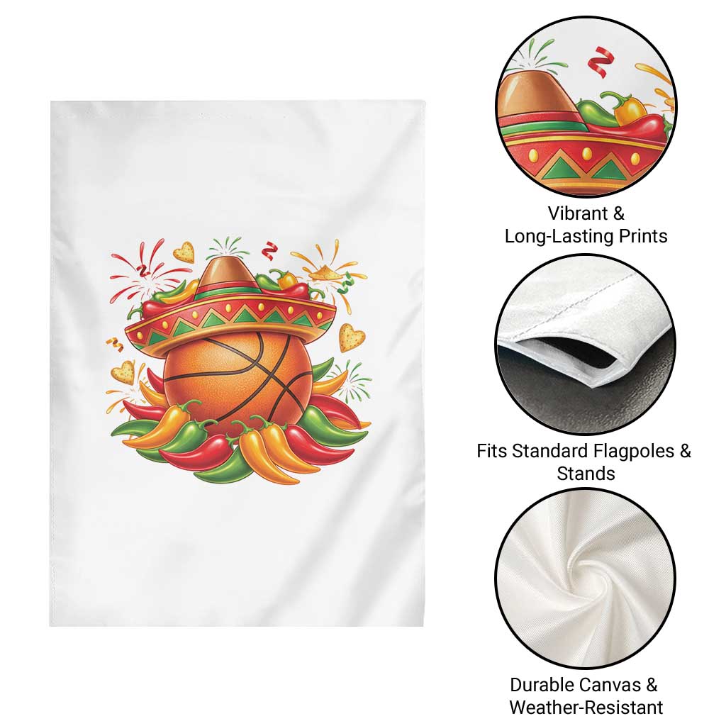 Funny Cinco De Mayo Basketball Garden Flag Mexican Fiesta Hoops Party