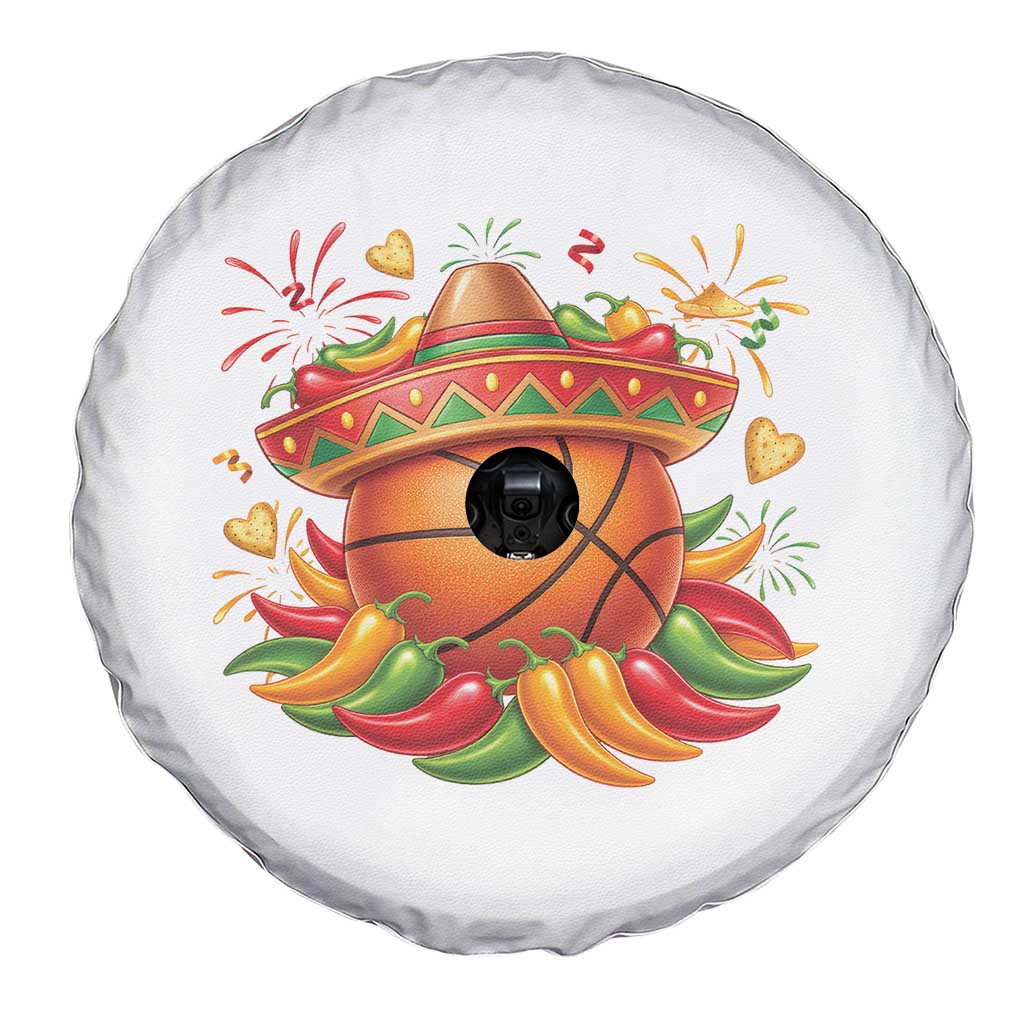 Funny Cinco De Mayo Basketball Spare Tire Cover Mexican Fiesta Hoops Party