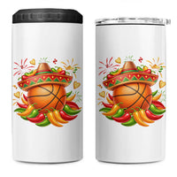Funny Cinco De Mayo Basketball 4 in 1 Can Cooler Tumbler Mexican Fiesta Hoops Party