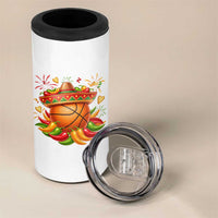 Funny Cinco De Mayo Basketball 4 in 1 Can Cooler Tumbler Mexican Fiesta Hoops Party