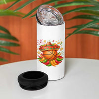 Funny Cinco De Mayo Basketball 4 in 1 Can Cooler Tumbler Mexican Fiesta Hoops Party
