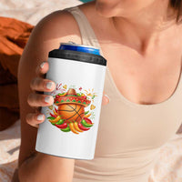 Funny Cinco De Mayo Basketball 4 in 1 Can Cooler Tumbler Mexican Fiesta Hoops Party