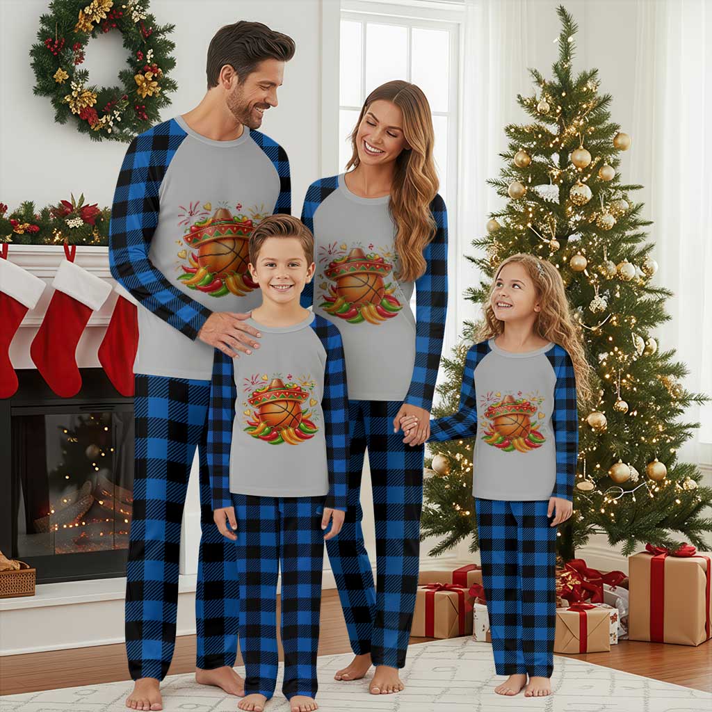 Funny Cinco De Mayo Basketball Plaid Pajama Set Mexican Fiesta Hoops Party
