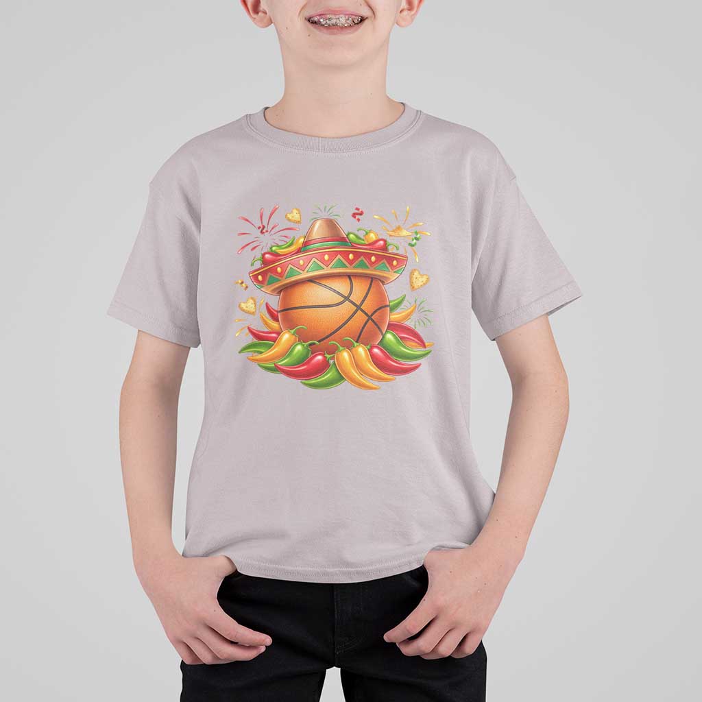 Funny Cinco De Mayo Basketball T Shirt For Kid Mexican Fiesta Hoops Party
