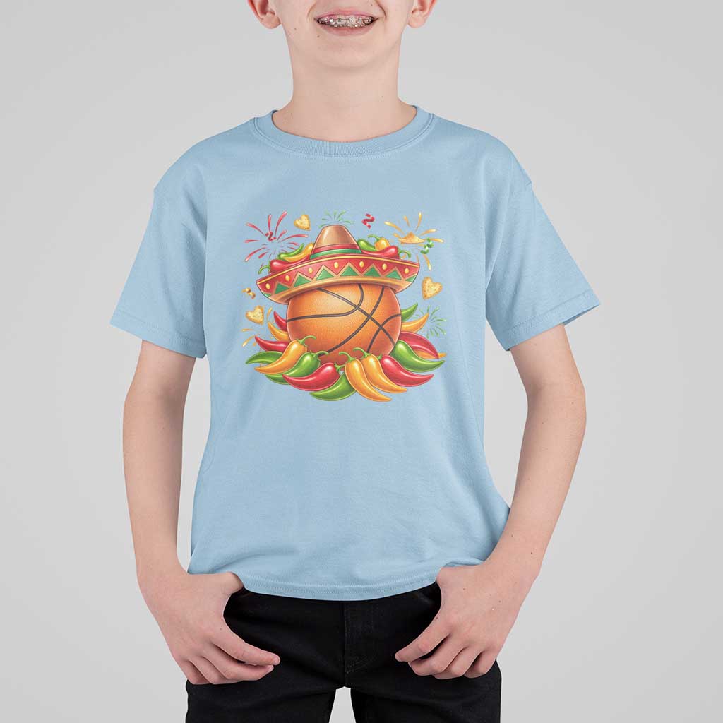Funny Cinco De Mayo Basketball T Shirt For Kid Mexican Fiesta Hoops Party