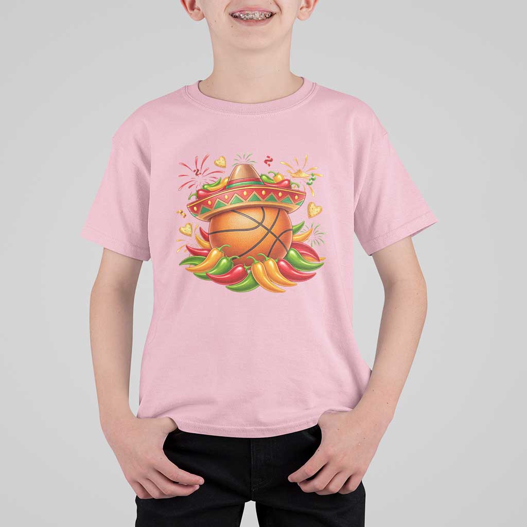 Funny Cinco De Mayo Basketball T Shirt For Kid Mexican Fiesta Hoops Party