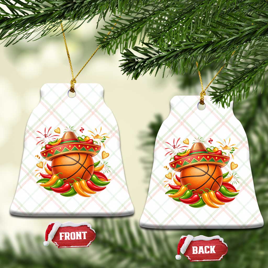 Funny Cinco De Mayo Basketball Ceramic Ornament Mexican Fiesta Hoops Party