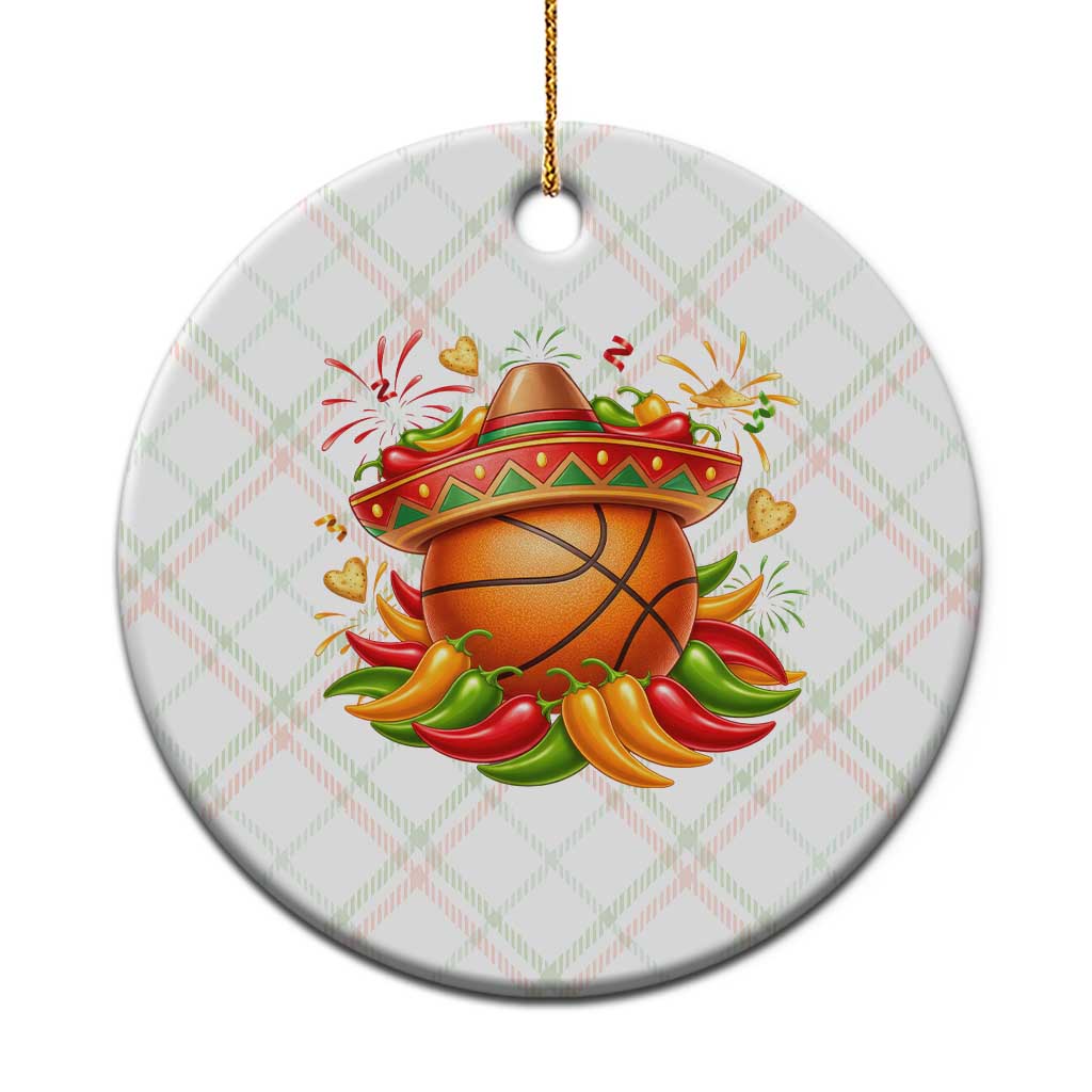 Funny Cinco De Mayo Basketball Ceramic Ornament Mexican Fiesta Hoops Party