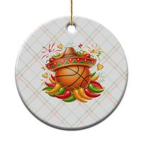 Funny Cinco De Mayo Basketball Ceramic Ornament Mexican Fiesta Hoops Party