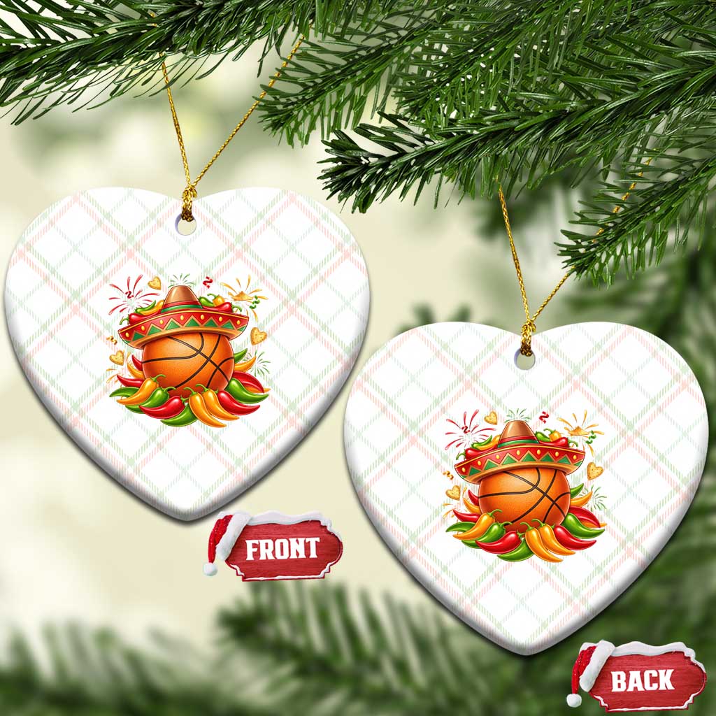 Funny Cinco De Mayo Basketball Ceramic Ornament Mexican Fiesta Hoops Party