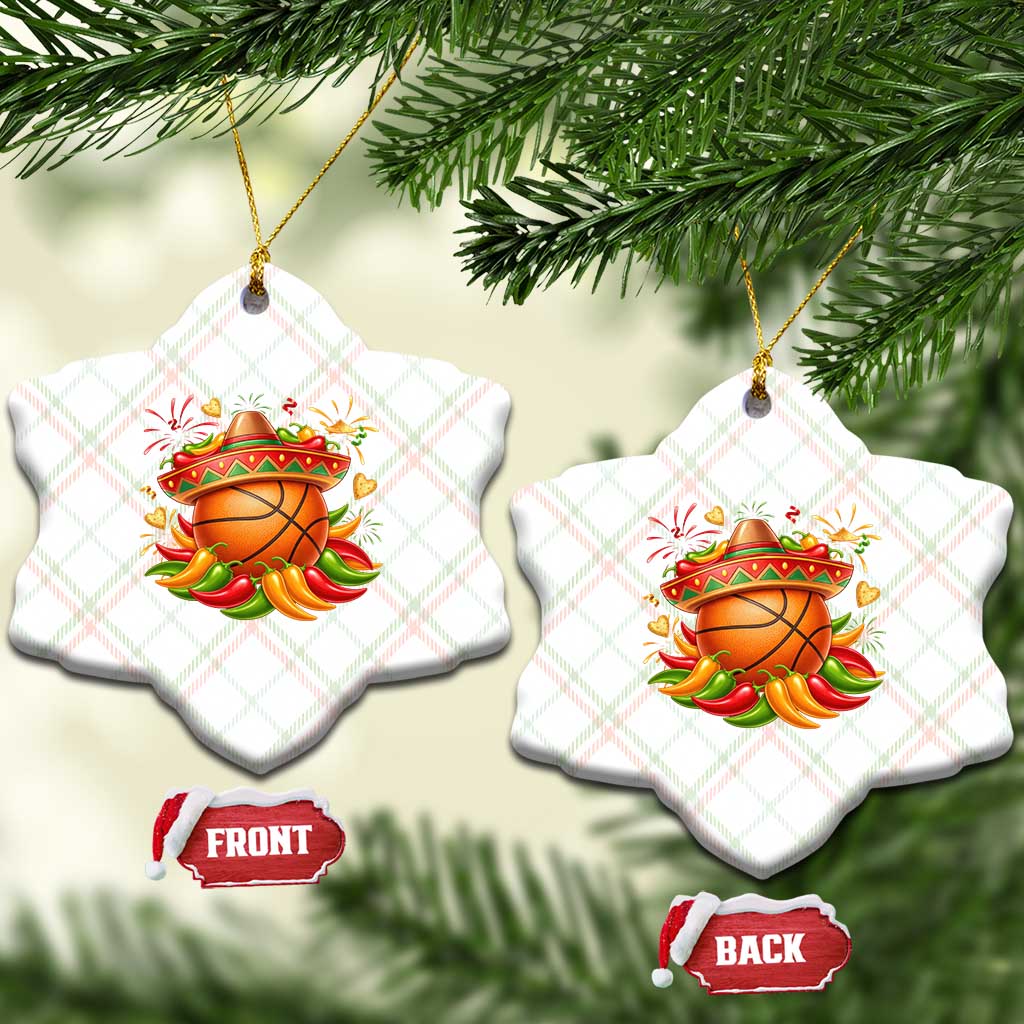 Funny Cinco De Mayo Basketball Ceramic Ornament Mexican Fiesta Hoops Party