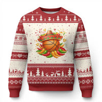 Funny Cinco De Mayo Basketball Ugly Christmas Sweater Mexican Fiesta Hoops Party