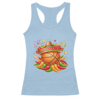 Funny Cinco De Mayo Basketball Racerback Tank Top Mexican Fiesta Hoops Party