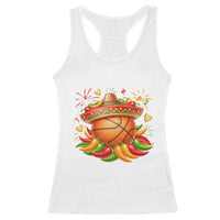 Funny Cinco De Mayo Basketball Racerback Tank Top Mexican Fiesta Hoops Party