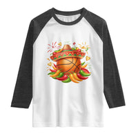 Funny Cinco De Mayo Basketball Raglan Shirt Mexican Fiesta Hoops Party