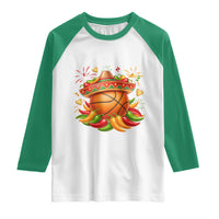 Funny Cinco De Mayo Basketball Raglan Shirt Mexican Fiesta Hoops Party