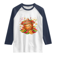 Funny Cinco De Mayo Basketball Raglan Shirt Mexican Fiesta Hoops Party