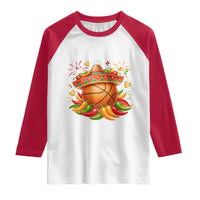 Funny Cinco De Mayo Basketball Raglan Shirt Mexican Fiesta Hoops Party