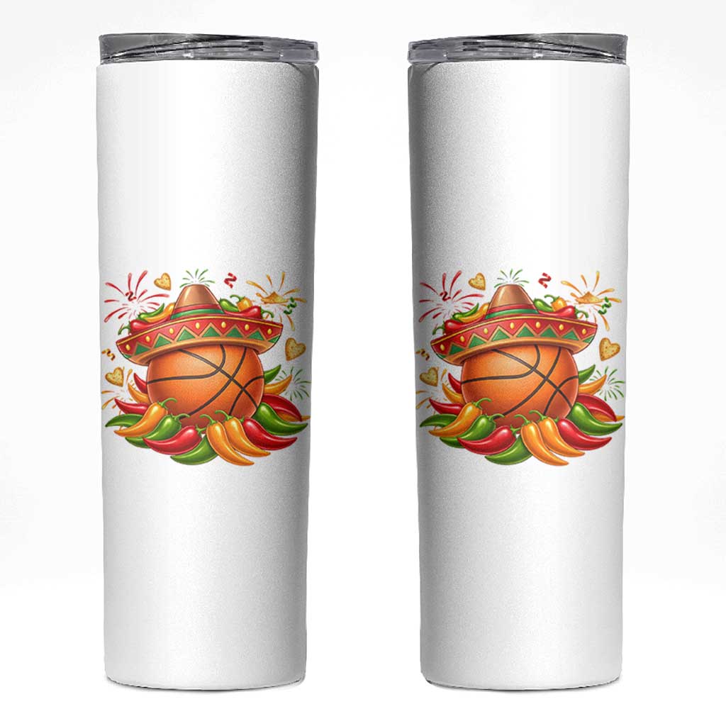 Funny Cinco De Mayo Basketball Skinny Tumbler Mexican Fiesta Hoops Party