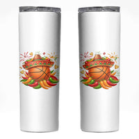 Funny Cinco De Mayo Basketball Skinny Tumbler Mexican Fiesta Hoops Party