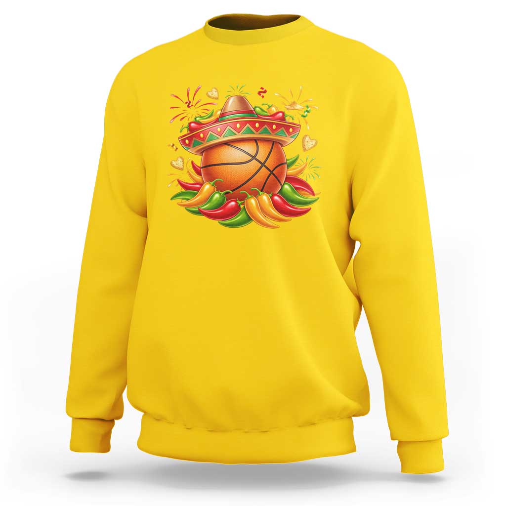 Funny Cinco De Mayo Basketball Sweatshirt Mexican Fiesta Hoops Party