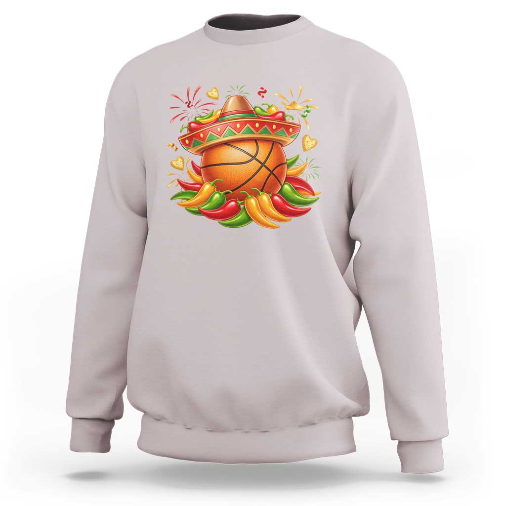 Funny Cinco De Mayo Basketball Sweatshirt Mexican Fiesta Hoops Party
