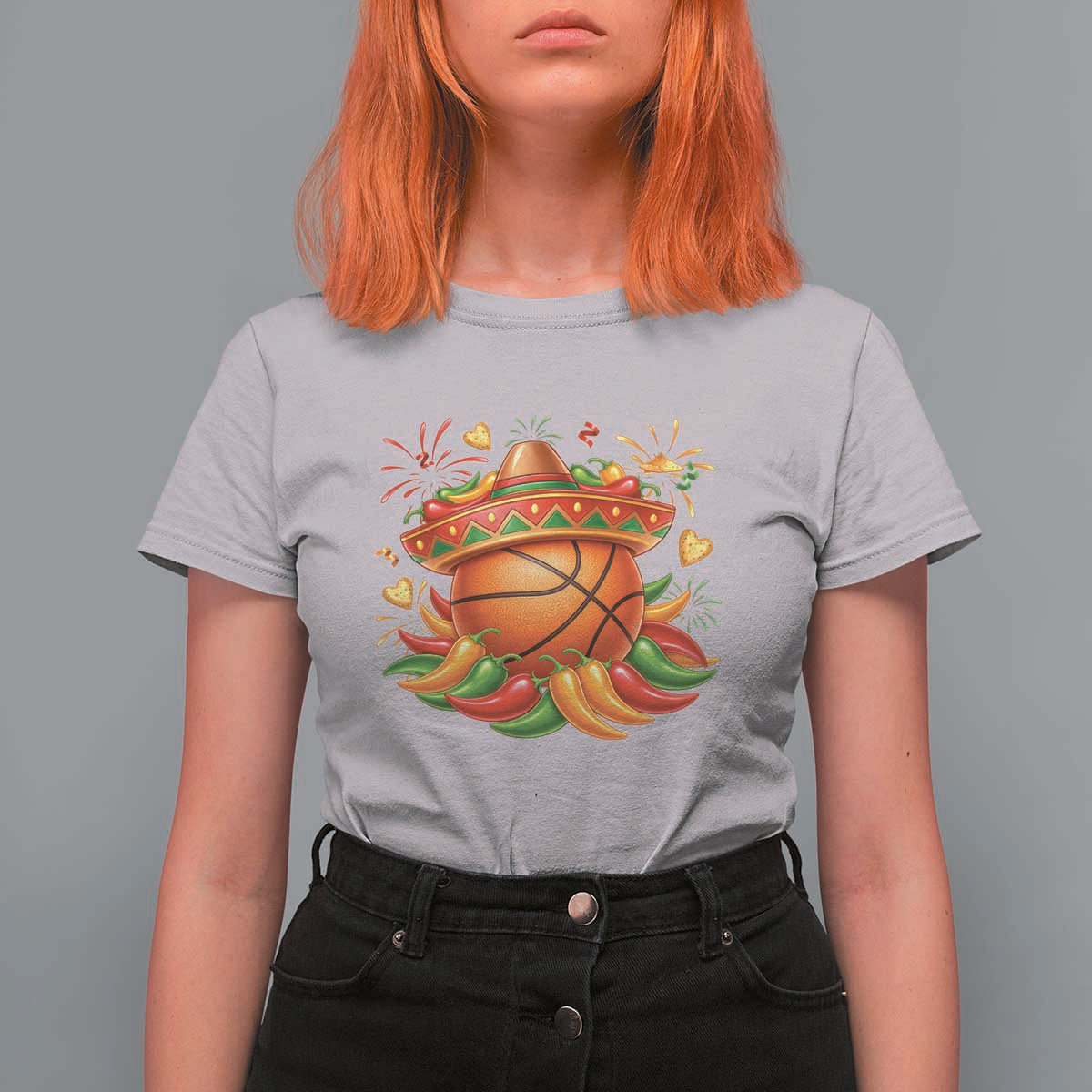 Funny Cinco De Mayo Basketball T Shirt For Women Mexican Fiesta Hoops Party