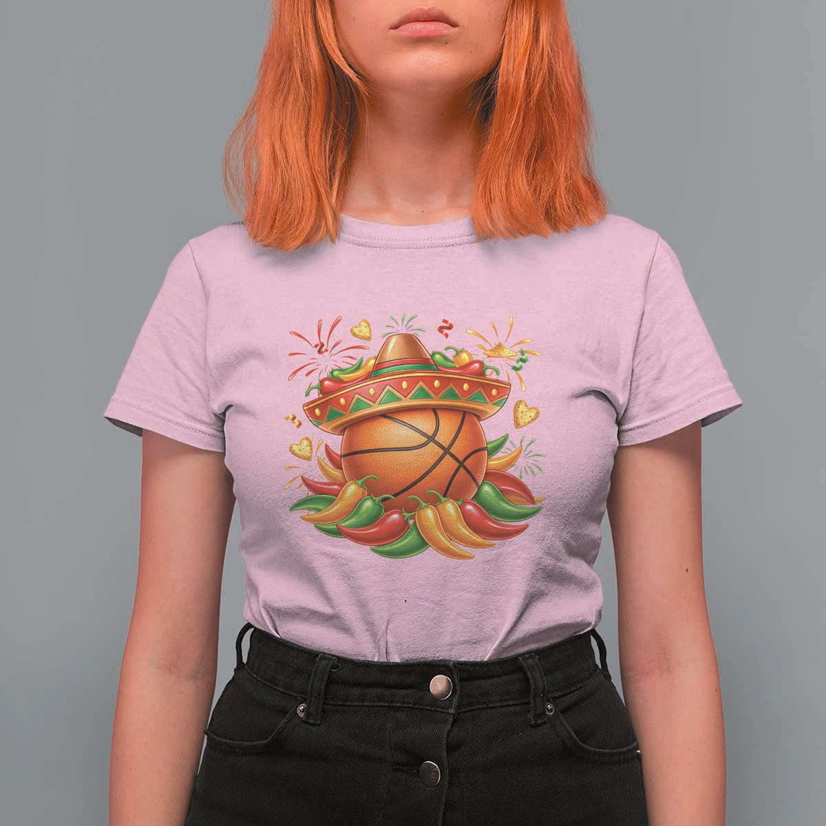 Funny Cinco De Mayo Basketball T Shirt For Women Mexican Fiesta Hoops Party