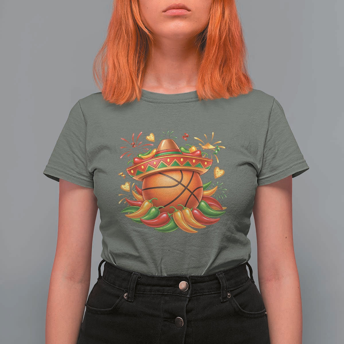 Funny Cinco De Mayo Basketball T Shirt For Women Mexican Fiesta Hoops Party