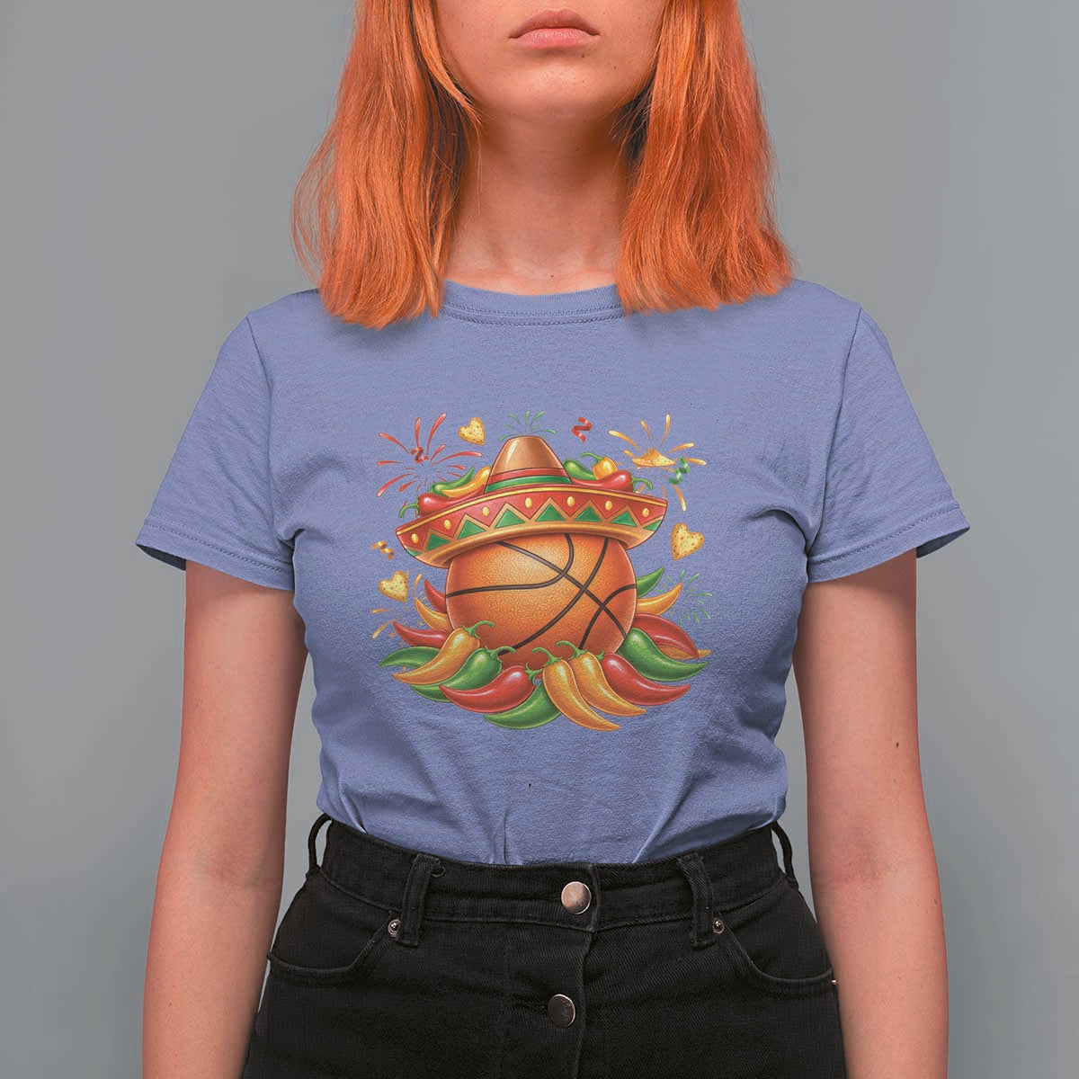 Funny Cinco De Mayo Basketball T Shirt For Women Mexican Fiesta Hoops Party