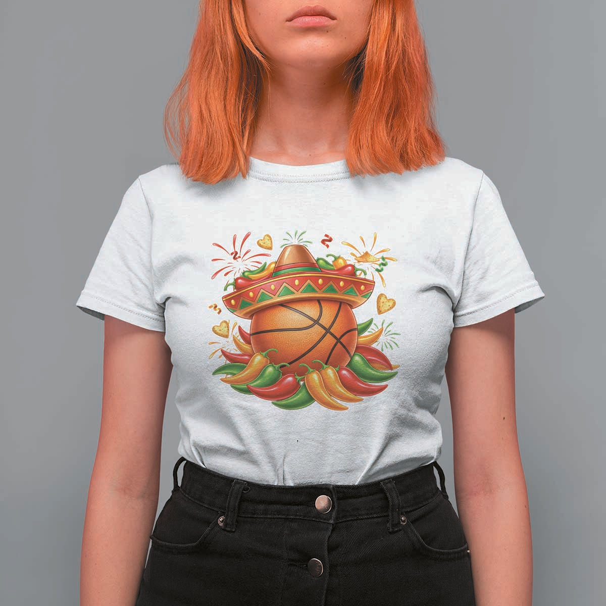Funny Cinco De Mayo Basketball T Shirt For Women Mexican Fiesta Hoops Party