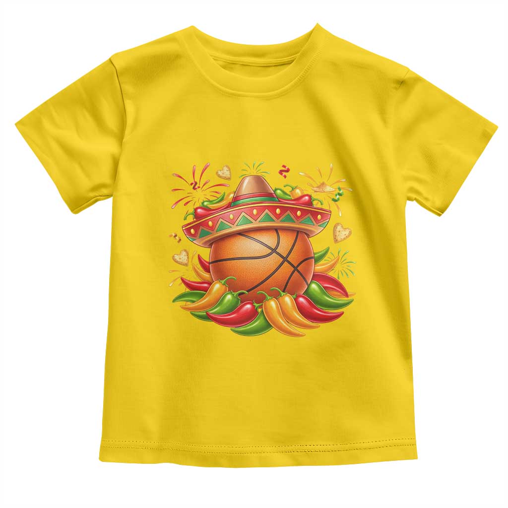 Funny Cinco De Mayo Basketball Toddler T Shirt Mexican Fiesta Hoops Party