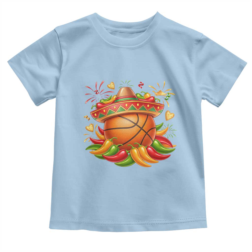 Funny Cinco De Mayo Basketball Toddler T Shirt Mexican Fiesta Hoops Party