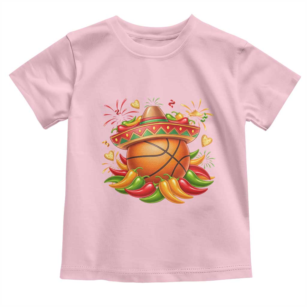 Funny Cinco De Mayo Basketball Toddler T Shirt Mexican Fiesta Hoops Party