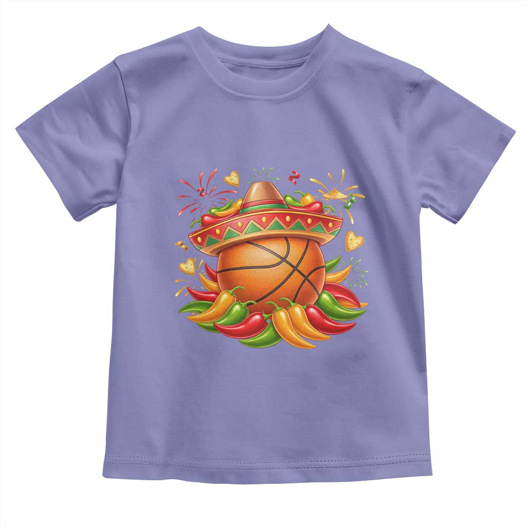 Funny Cinco De Mayo Basketball Toddler T Shirt Mexican Fiesta Hoops Party