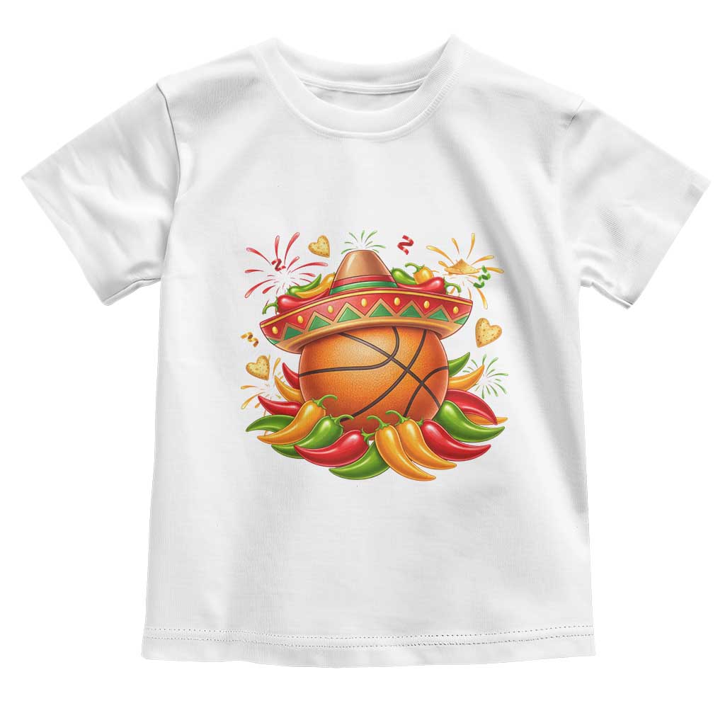 Funny Cinco De Mayo Basketball Toddler T Shirt Mexican Fiesta Hoops Party
