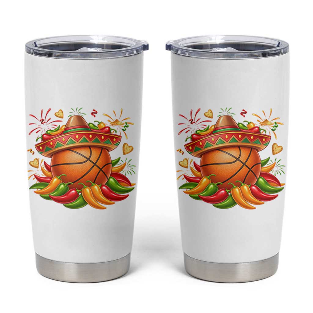 Funny Cinco De Mayo Basketball Tumbler Cup Mexican Fiesta Hoops Party