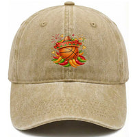 Funny Cinco De Mayo Basketball Washed Cotton Baseball Cap Mexican Fiesta Hoops Party