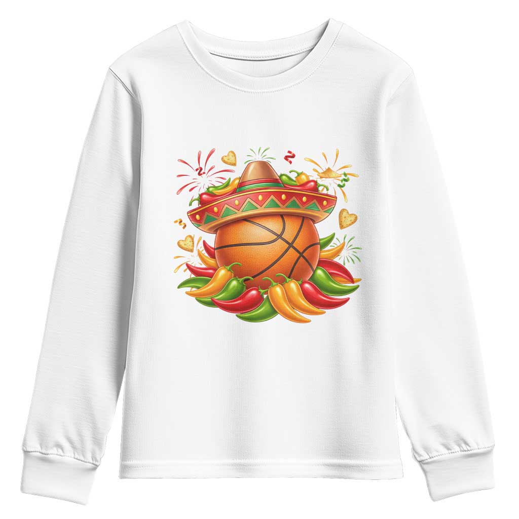 Funny Cinco De Mayo Basketball Youth Sweatshirt Mexican Fiesta Hoops Party