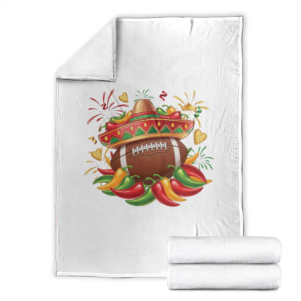 Funny Cinco De Mayo Football Throw Blanket Mexican Fiesta Party