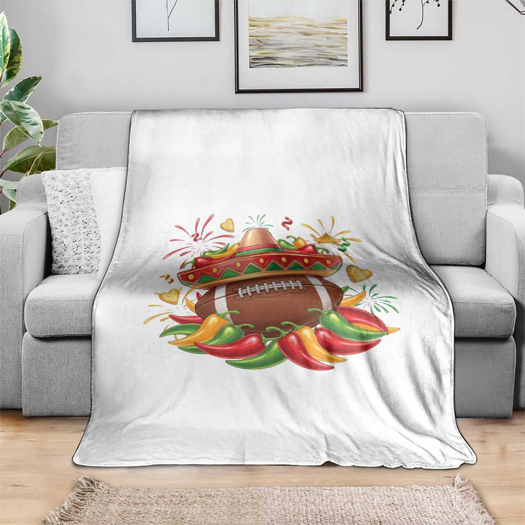 Funny Cinco De Mayo Football Throw Blanket Mexican Fiesta Party
