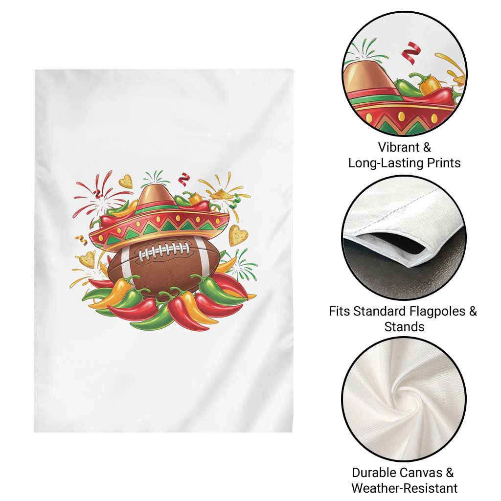 Funny Cinco De Mayo Football Garden Flag Mexican Fiesta Party