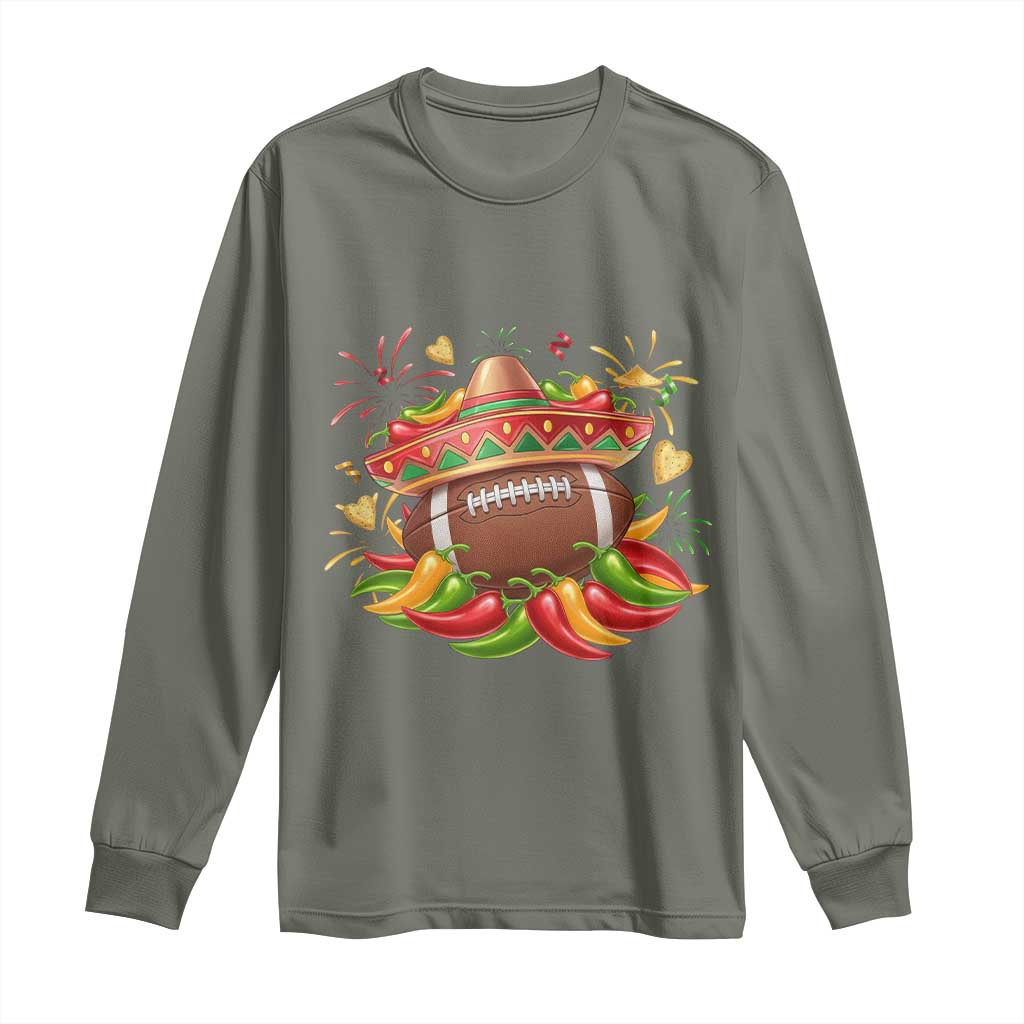 Funny Cinco De Mayo Football Long Sleeve Shirt Mexican Fiesta Party