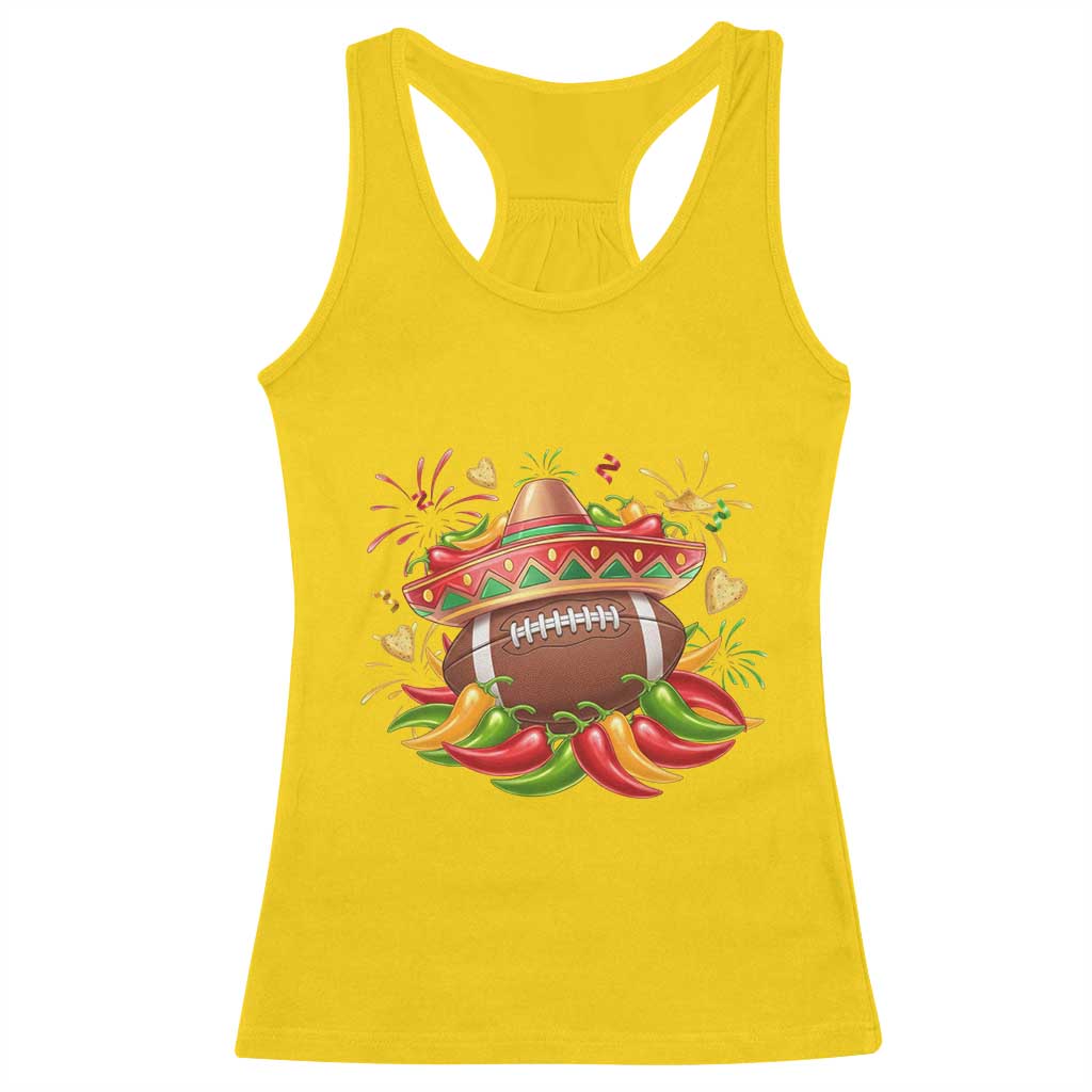 Funny Cinco De Mayo Football Racerback Tank Top Mexican Fiesta Party