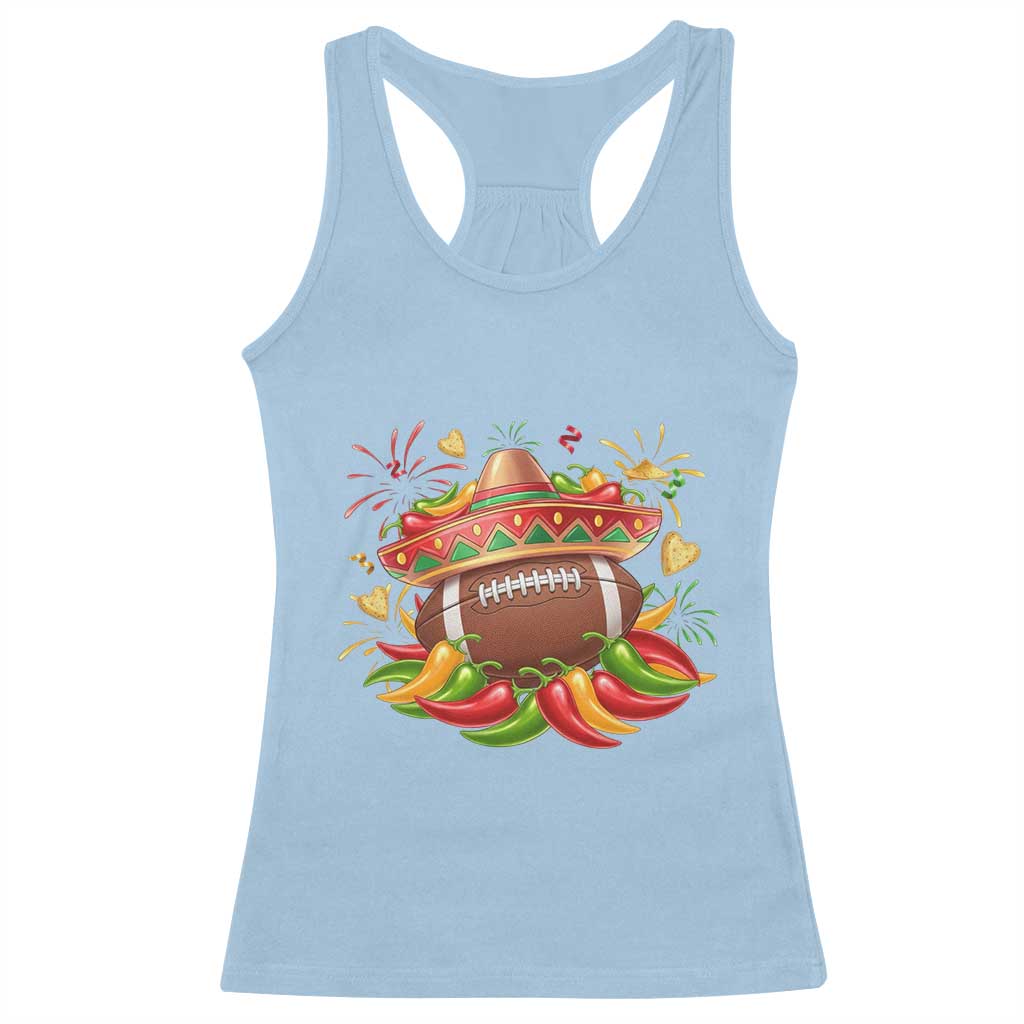 Funny Cinco De Mayo Football Racerback Tank Top Mexican Fiesta Party