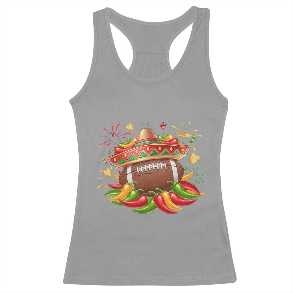 Funny Cinco De Mayo Football Racerback Tank Top Mexican Fiesta Party