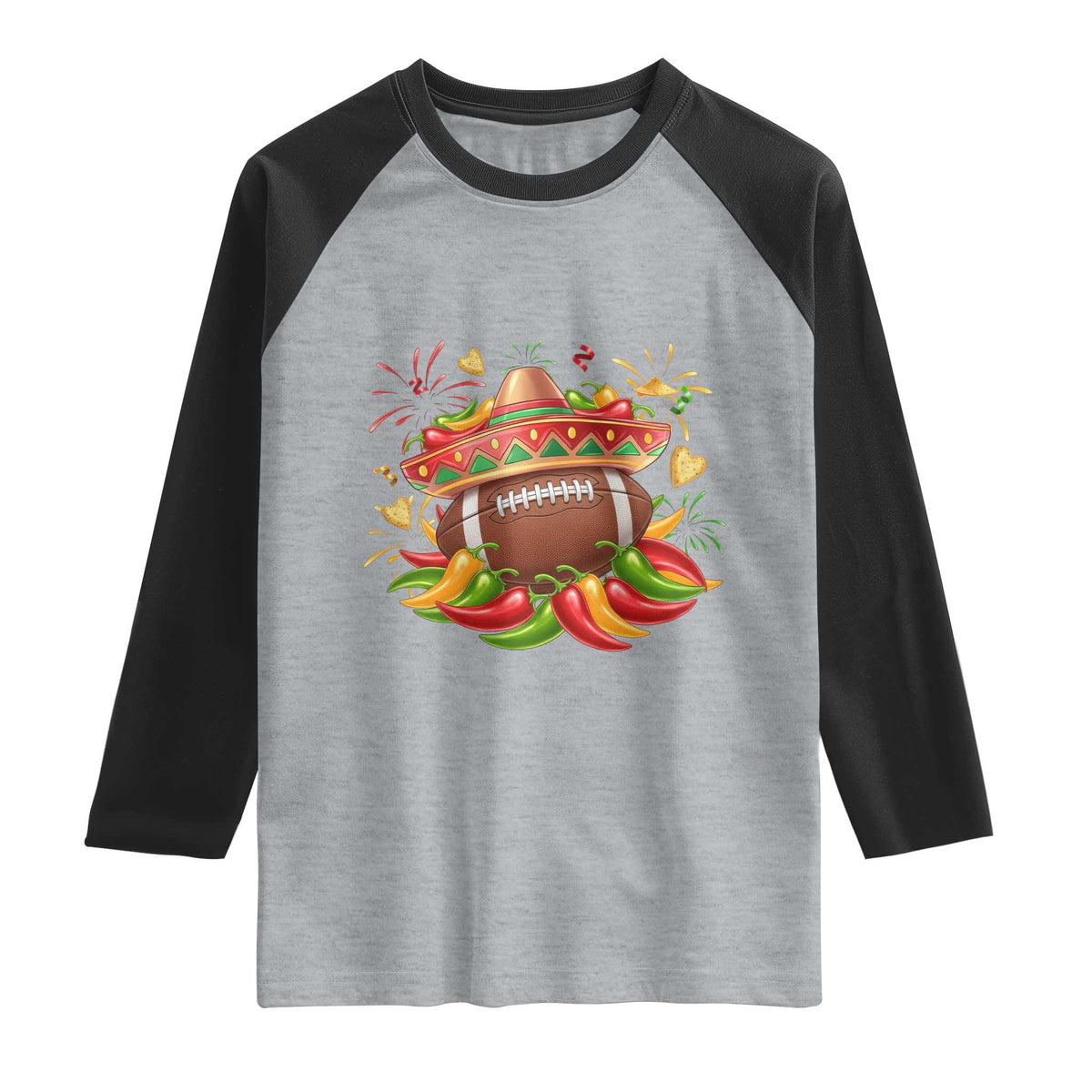 Funny Cinco De Mayo Football Raglan Shirt Mexican Fiesta Party