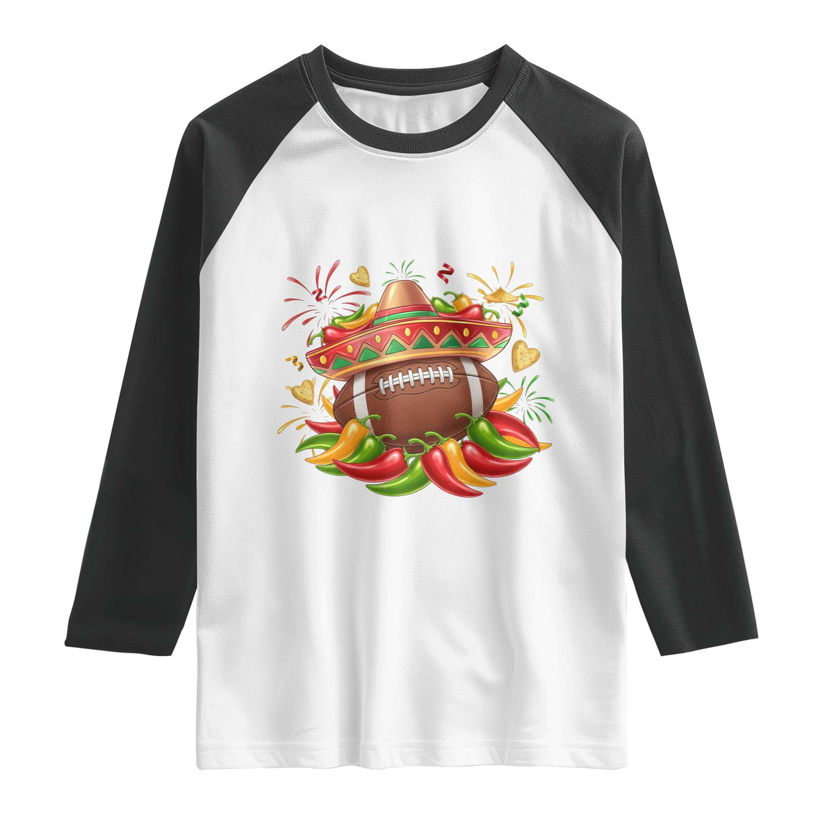 Funny Cinco De Mayo Football Raglan Shirt Mexican Fiesta Party