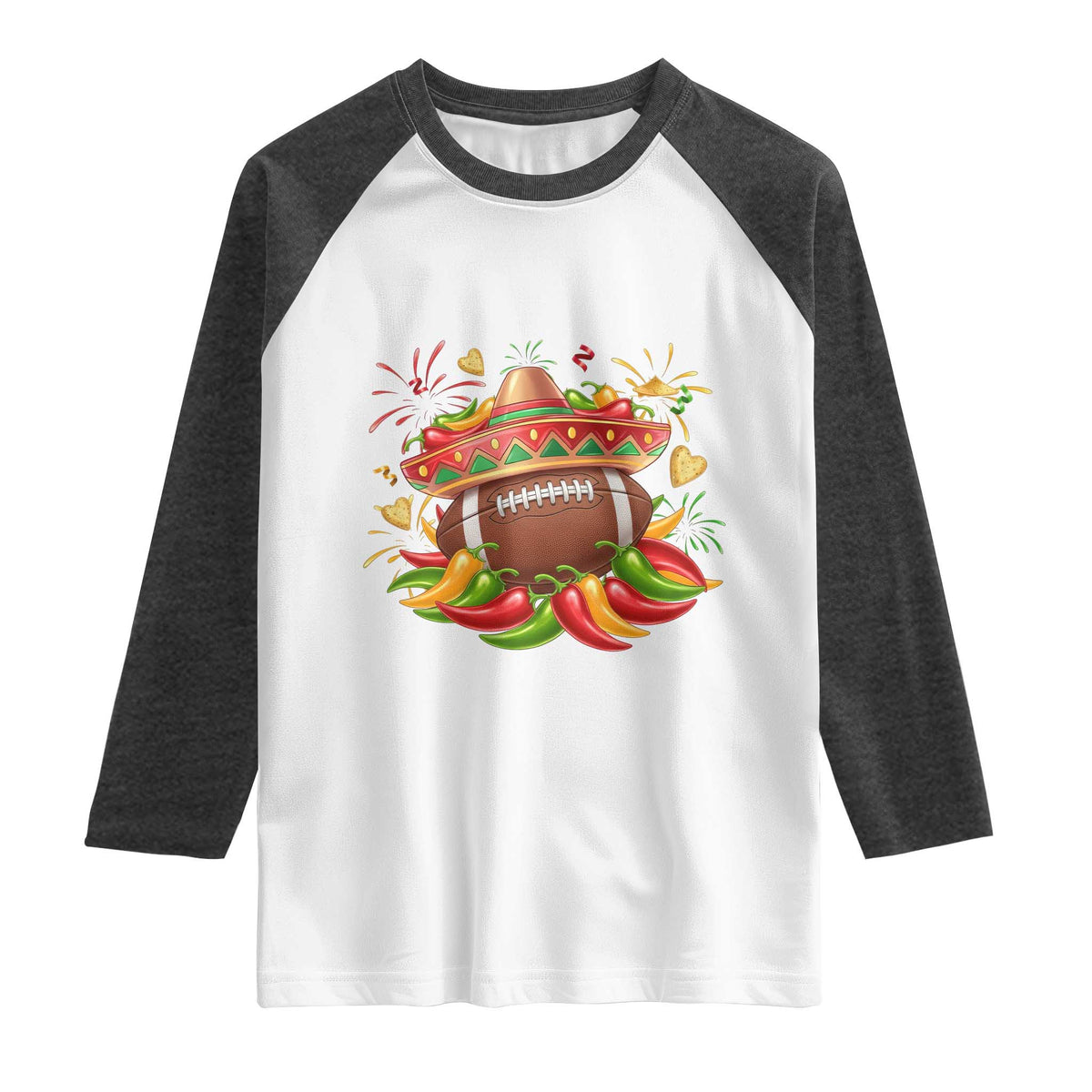 Funny Cinco De Mayo Football Raglan Shirt Mexican Fiesta Party